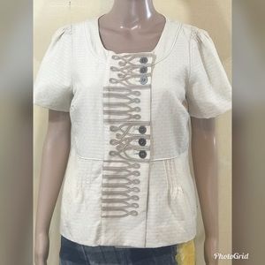 Anthropologie Floreat top with pleat detail